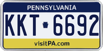 PA license plate KKT6692