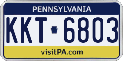 PA license plate KKT6803