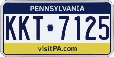 PA license plate KKT7125