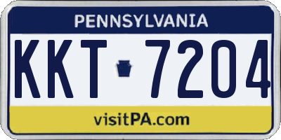 PA license plate KKT7204