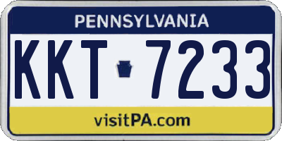 PA license plate KKT7233