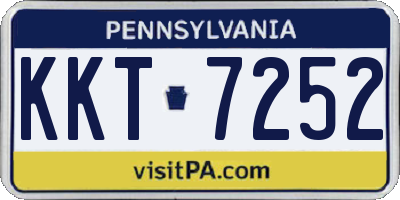 PA license plate KKT7252