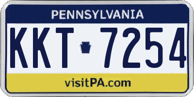 PA license plate KKT7254