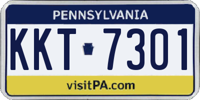 PA license plate KKT7301