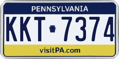 PA license plate KKT7374