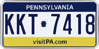 PA license plate KKT7418