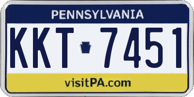 PA license plate KKT7451