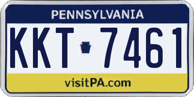 PA license plate KKT7461