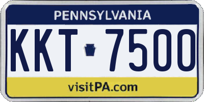 PA license plate KKT7500