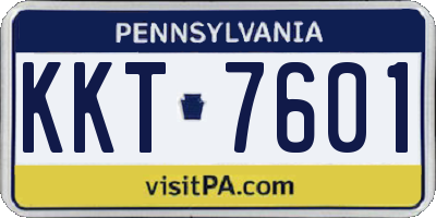PA license plate KKT7601