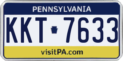 PA license plate KKT7633