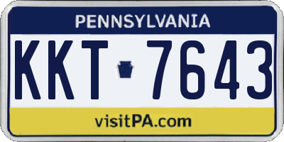 PA license plate KKT7643