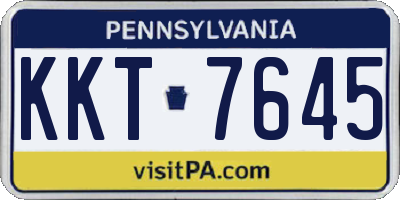 PA license plate KKT7645