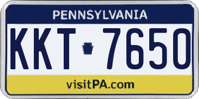 PA license plate KKT7650