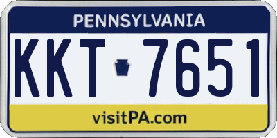 PA license plate KKT7651