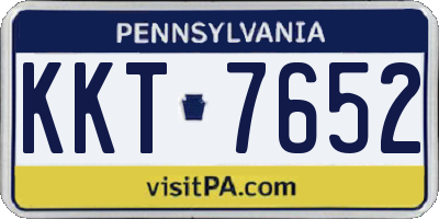 PA license plate KKT7652