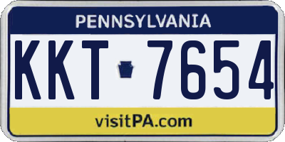 PA license plate KKT7654