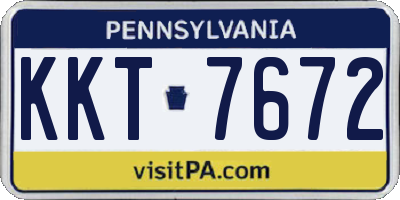 PA license plate KKT7672