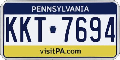 PA license plate KKT7694