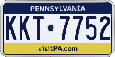 PA license plate KKT7752