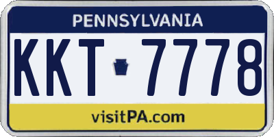 PA license plate KKT7778
