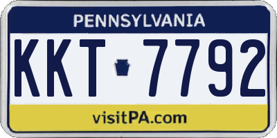 PA license plate KKT7792