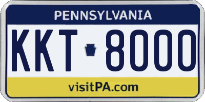 PA license plate KKT8000