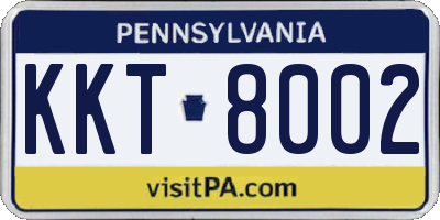 PA license plate KKT8002