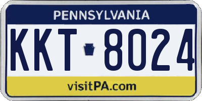 PA license plate KKT8024