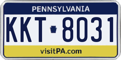 PA license plate KKT8031