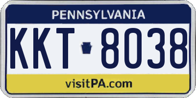 PA license plate KKT8038