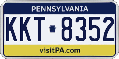 PA license plate KKT8352