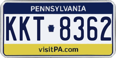 PA license plate KKT8362