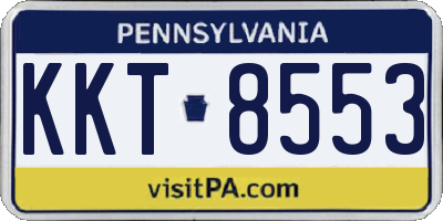 PA license plate KKT8553