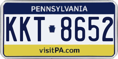 PA license plate KKT8652