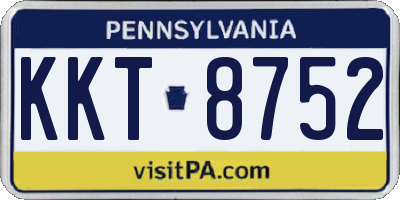 PA license plate KKT8752