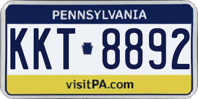 PA license plate KKT8892