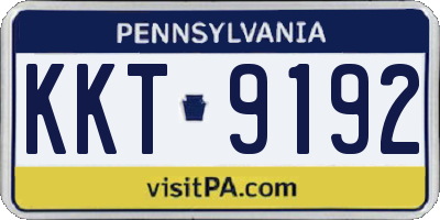 PA license plate KKT9192