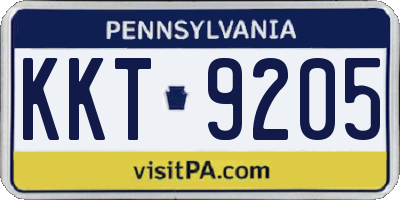 PA license plate KKT9205
