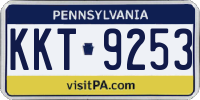 PA license plate KKT9253