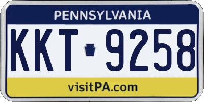 PA license plate KKT9258