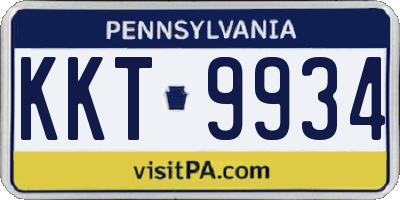 PA license plate KKT9934