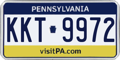 PA license plate KKT9972