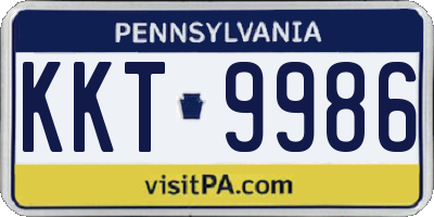 PA license plate KKT9986
