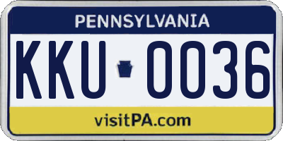 PA license plate KKU0036