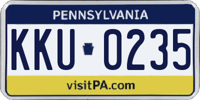 PA license plate KKU0235