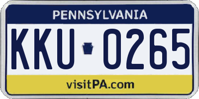 PA license plate KKU0265
