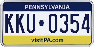 PA license plate KKU0354