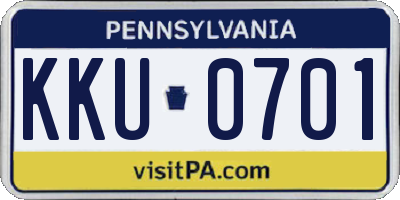 PA license plate KKU0701