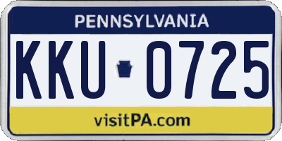 PA license plate KKU0725